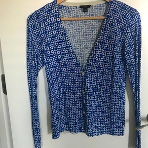 Ann Taylor Chainlink V Neck Cardigan